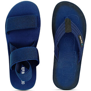 OLIVER WALK Sandal Flip Flop For Men Set - Blue (Pack of 2)