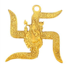 Brass Ganesh on Swastik Hindu Home dcor  House warming door hanging Gift