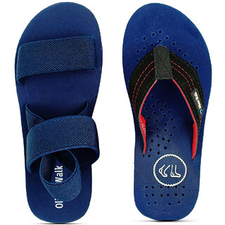                       OLIVER WALK Men Sandal  Ortho Slipper - Blue (Pack of 2)                                              