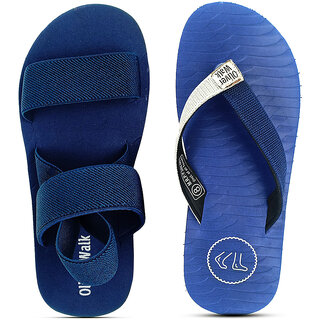                       OLIVER WALK Men Blue Sandal and Slipper (Pack of 2)                                              