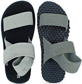 OLIVER WALK Men Black(Grey) Sandal Set For Men (Pack of 2)