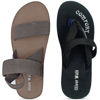 OLIVER WALK Sandal  Slipper For Men Set (Pack of 2)