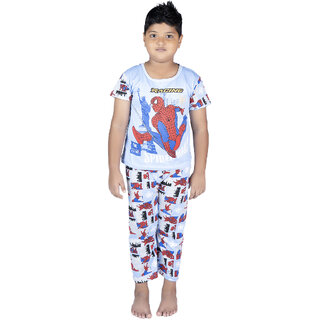                       Kid Kupboard Cotton Boys T-Shirt and Track Pant Half-Sleeves, Multicolor                                              