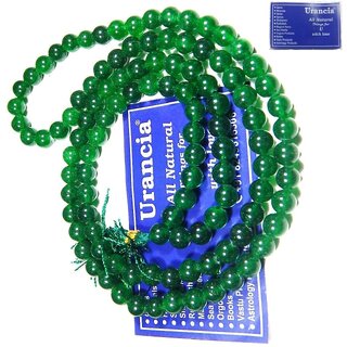                       Urancia Green Gemstone Jade Hara Gem stone Hakik Agate Japa Beads Mala Rosary 1Pcs                                              