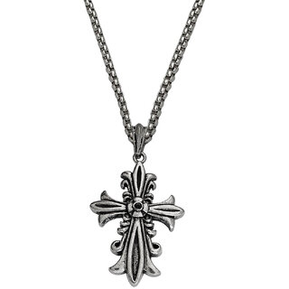                       M Men Style  Biker Jewellery Religious Christan Christ Jesus Cross  Silver Metal Pendant                                              