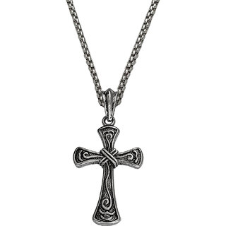                       M Men Style  Biker Jewellery Religious Christan Christ Jesus Cross  Silver Metal Pendant                                              