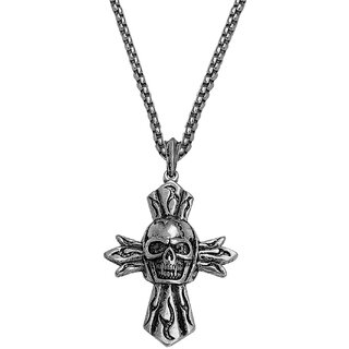                       M Men Style Biker jewellery Viking Gothic  Head Jesus  Cross  Silver Metal Pendant                                              