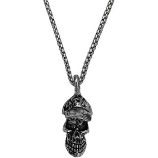                       M Men Style  Biker jewellery viking Gothic  Head On Cap  Silver Metal Pendant                                              