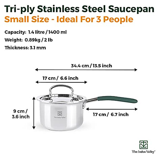 The Indus Valley Triply Stainless Steel Casserole/Biryani Pot