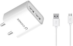 GIONEE GN GGDPUC24A CHARGER 2.4 A Multiport Mobile Charger with Detachable Cable(White)