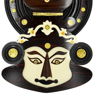 18 Inch Wall hanging Kathakali Head Figurine Handcrafted in Rosewood