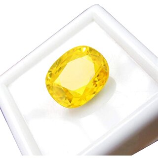                       9.25 Ratti 8.00 Carat Cultured Yellow Sapphire Gemstone Certified Cultured Pukhraj Stone Lab Tested Astrological Purpose                                              