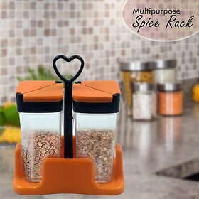 Multipurpose Plastic Spice Rack Set 200ml Containers Set, Spice rack with tray,  Condiment Set/Spice Racks (Set of 2)