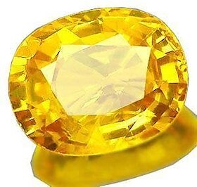 5.25 Ratti  Cultured Yellow Sapphire Gemstone Certified Cultured Pukhraj Stone Lab Tested Astrological Purpose by PG