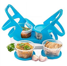 LUNCH BOX (200 ML EACH CONTAINER) WITH ATTRACTIVE STAND - 4 PCS