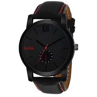                       Relish Casual Analog Black Dial Men's Leather Strap Watch -  RE-BB8260                                              
