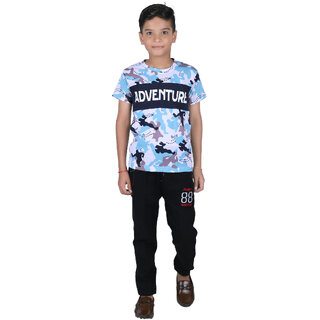                       Kid Kupboard Cotton Boys T-Shirt, Sky Blue, Half-Sleeves, Round Neck                                              