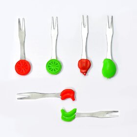 Fruit Fork and Salad Fork Multicolored 6 Forks in Fruit Shape for Kitchen and Dining