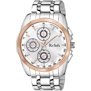                       Relish Metal Chain Analog Wrist Watch for Mens and Boys  RE-BB8209 (Gift for Men's, Boys)                                              