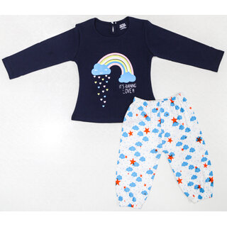                      Little Smart Casual Printed Top with Joggers pant for Infant Girls                                              