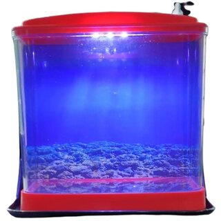 Happy Fins Single Mini Betta Fish Tank With Inbuilt Led Light And Stand