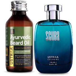 Ustraa Beard Growth Oil -100ml  Cologne Scuba - 100ml-Perfume for men