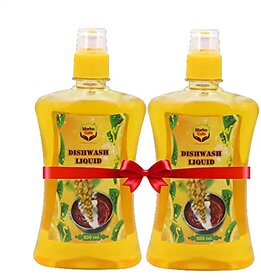 MarkoSafe Dishwash Liquid  Anti Smell Dishwash Liquid Gel Removes Tough Smell From The Utensils Refreshing Dishwash Experiencewith Lemon Fragrance   Germ Cleaner (500 ml) Pack of 2