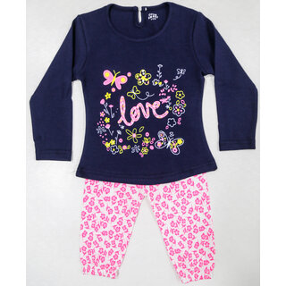                       Little Smart Casual Printed Top with Joggers pant for Infant Girls                                              