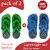 29K Men's Green, Sky Blue Comfortable Lightweight Slippers (Pack of 2)