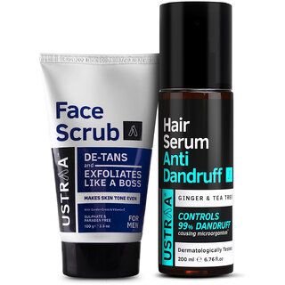                       Ustraa Anti Dandruff Serum 200ml Face Wash Dry Skin 200g                                              