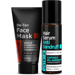                       Ustraa Anti Dandruff Serum 200ml  Face Mask Oily Skin 200g                                              