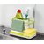 Plastic 3-in-1 Stand for Kitchen Sink Organizer Dispenser for Dishwasher Liquid, Brush, Cloth and Soap
