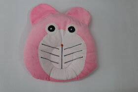 FAIRBIZPS Pillow for New Born Baby, Ideal for Round Head Shaping with Foam Cotton Cover for 0 - 12 months (PINK)