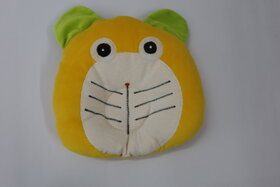 FAIRBIZPS Pillow New Born Baby, Ideal for Round Head Shaping with Foam Cotton0 - 12 months (YELLOW FACE WITH GREEN EARS)
