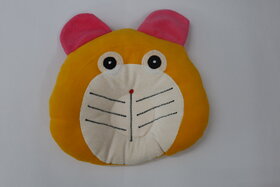 FAIRBIZPS Pillow New Born Baby, Ideal for Round Head Shaping with Foam Cotton0 - 12 months (ORANGE FACE WITH PINK EARS)