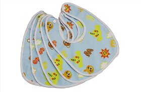 FAIRBIZPS Baby Bibs Apron for Baby boy and Girl Assorted- Pack of 5 (BLUE)