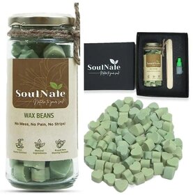 SoulNate Hard Wax Beans for Bikini  Underarms Hair Removal Stripless Painless Hot Waxing Beads (Reviving Avocado, 120g