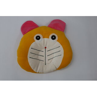                       FAIRBIZPS Pillow New Born Baby, Ideal for Round Head Shaping with Foam Cotton0 - 12 months (ORANGE FACE WITH PINK EARS)                                              