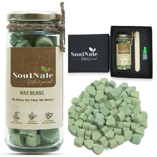 SoulNate Hard Wax Beans for Bikini  Underarms Hair Removal Stripless Painless Hot Waxing Beads (Reviving Avocado, 120g