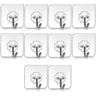10pcs Multipurpose Strong Small Stainless Steel Adhesive Wall Hooks