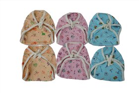 FAIRBIZPS Cotton Hosiery Washable Reusable Nappy, Diaper, Langot for Baby (Multicolor, 0 - 6 Months) Pack of 6