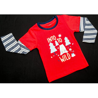                       Little Smart Infant Boys Casual Printed Full Sleeve T-Shirt                                              