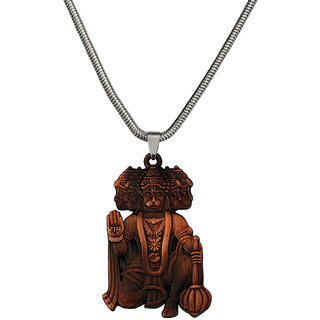                       M Men Style  Lord Shree Panchmukhi  Hanuman Snake Chain Copper  Metal Pendant Necklace For Men                                              