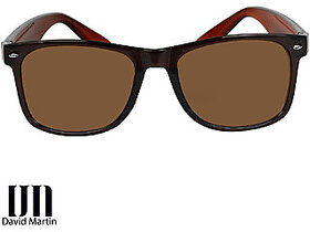 Men's Brown UV Protected Wayfarer Full Rim Sunglasses With Case