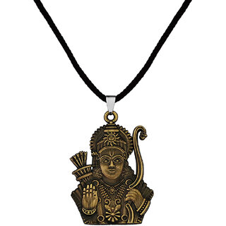                       M Men Style  God Shree Ram With Cotten Dori  Bronze   Metal  Pendant Necklace                                              
