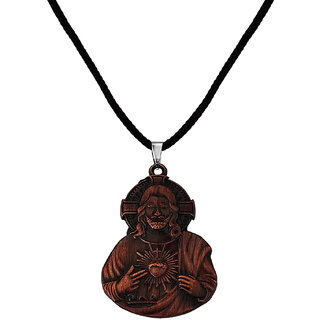                       M Men Style  Christian Christ Cross Jesus With Cotten Dori  Copper   Metal Pendant Necklace                                              