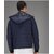 Men's Blue Reversible Solid Double Sided Comfortable Long Sleeve Bomber Winter Jacket