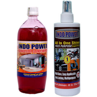                       INDOPOWER ACc117-ADVANCE FLOOR CLEANER SHAMPOO (MOGRA) 1ltr.+ALL IN-ONE MULTI-PURPOSE SHINER 200ml.                                              