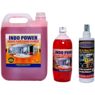                       INDOPOWER ACc128-ADVANCE FLOOR CLEANER SHAMPOO ROSE (1ltr.+ 5ltr.) COMBO PACK+ALL IN-ONE MULTI-PURPOSE SHINER 200ml.                                              