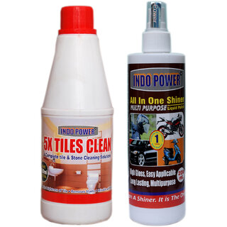                       INDOPOWER ACc131-TILES CLEANER 500ML+ALL IN-ONE MULTI-PURPOSE SHINER 200ml.                                              